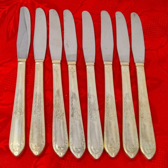 8X BK COTILLION Rogers Vintage Silverplate Flatware IS Butter Knives - Picture 4 of 13